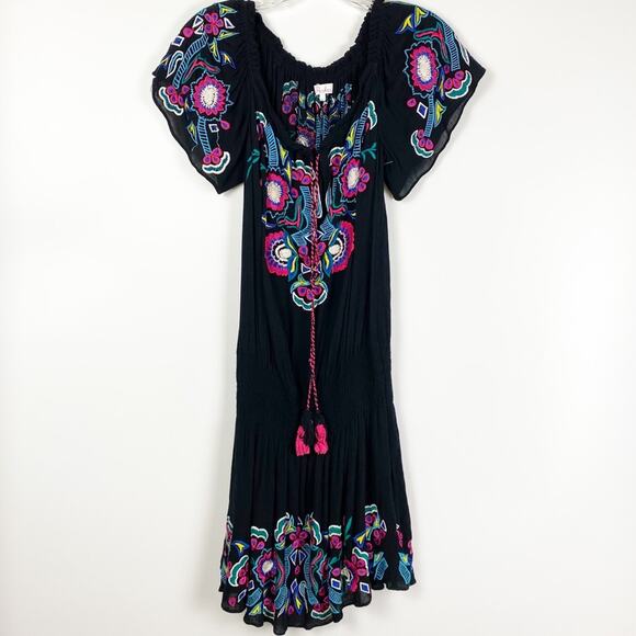 Parker Tammy Embroidered Off The Shoulder Dress Womens Size XS - Picture 3 of 11